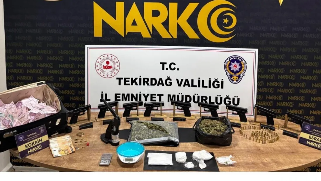 Çorlu'da uyuşturucu ve silah operasyonu: 910 bin TL'lik döviz ve altın ele geçirildi