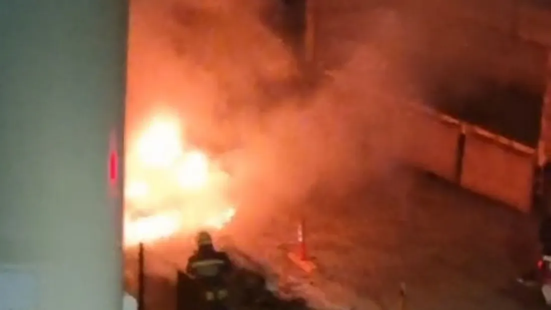 Tekirdağ'da hastane bahçesinde oksijen tüplerinin yanında yangın