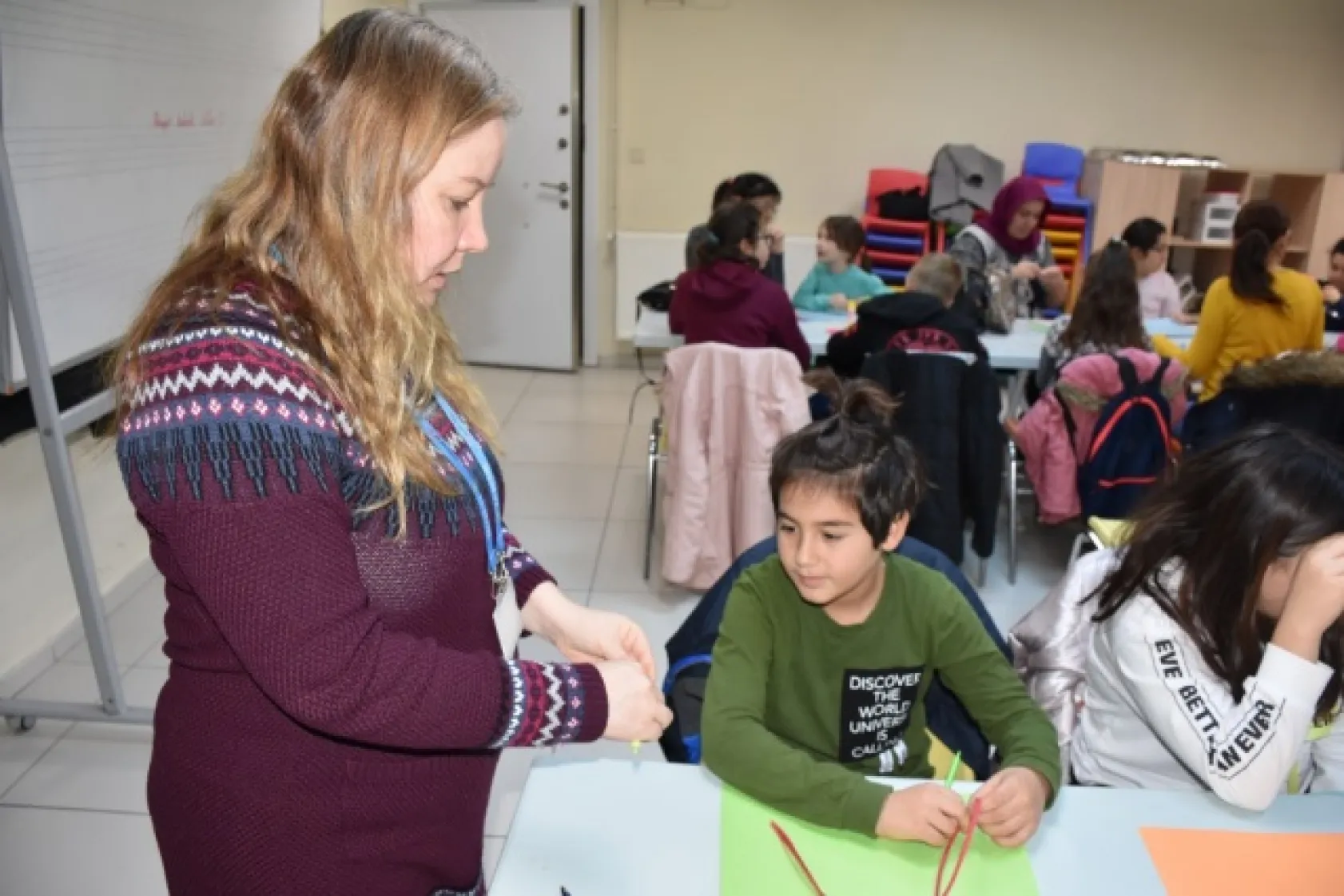 Çocuklar Anneleri ile birlikte öğreniyor