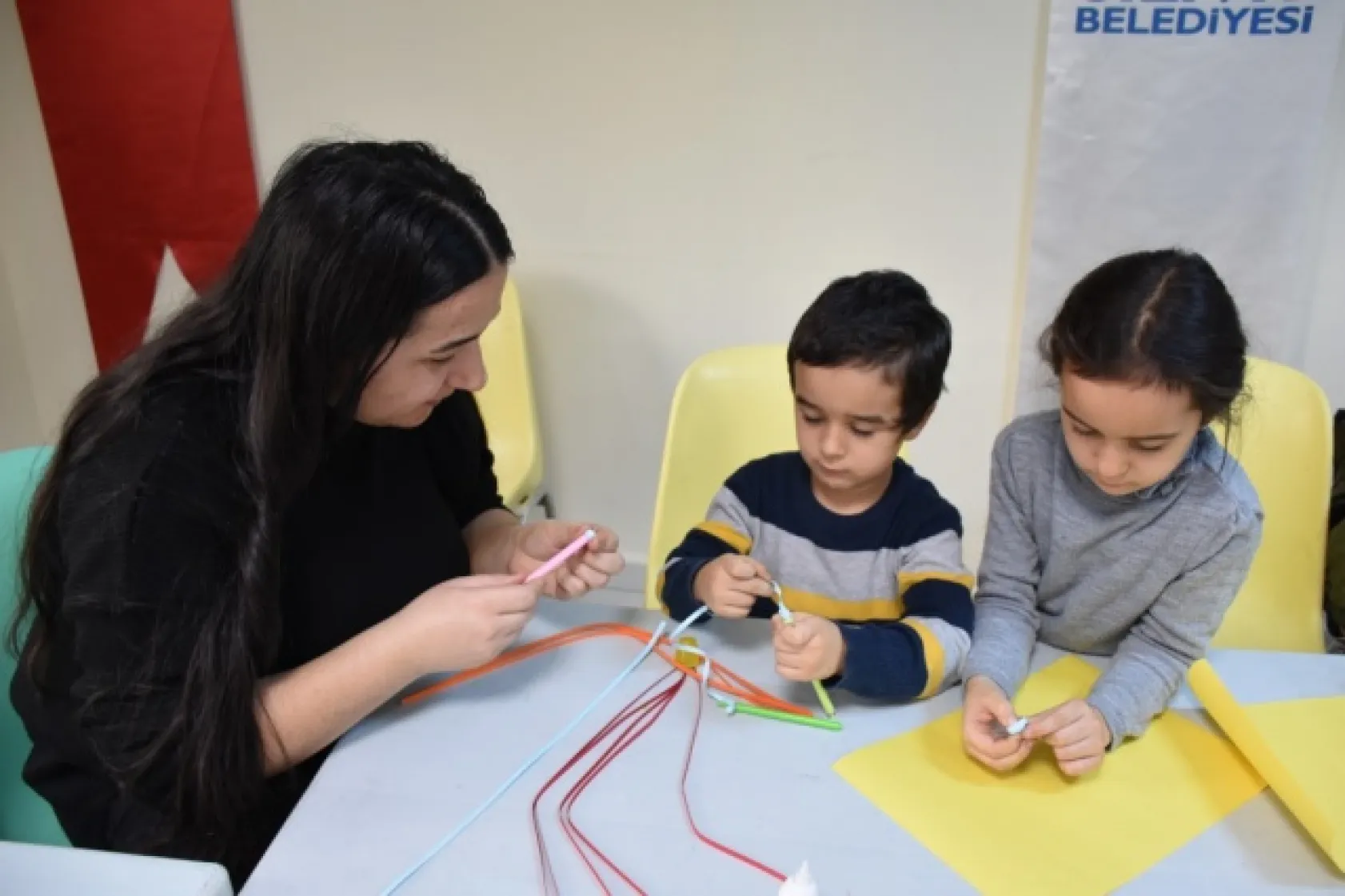 Çocuklar Anneleri ile birlikte öğreniyor