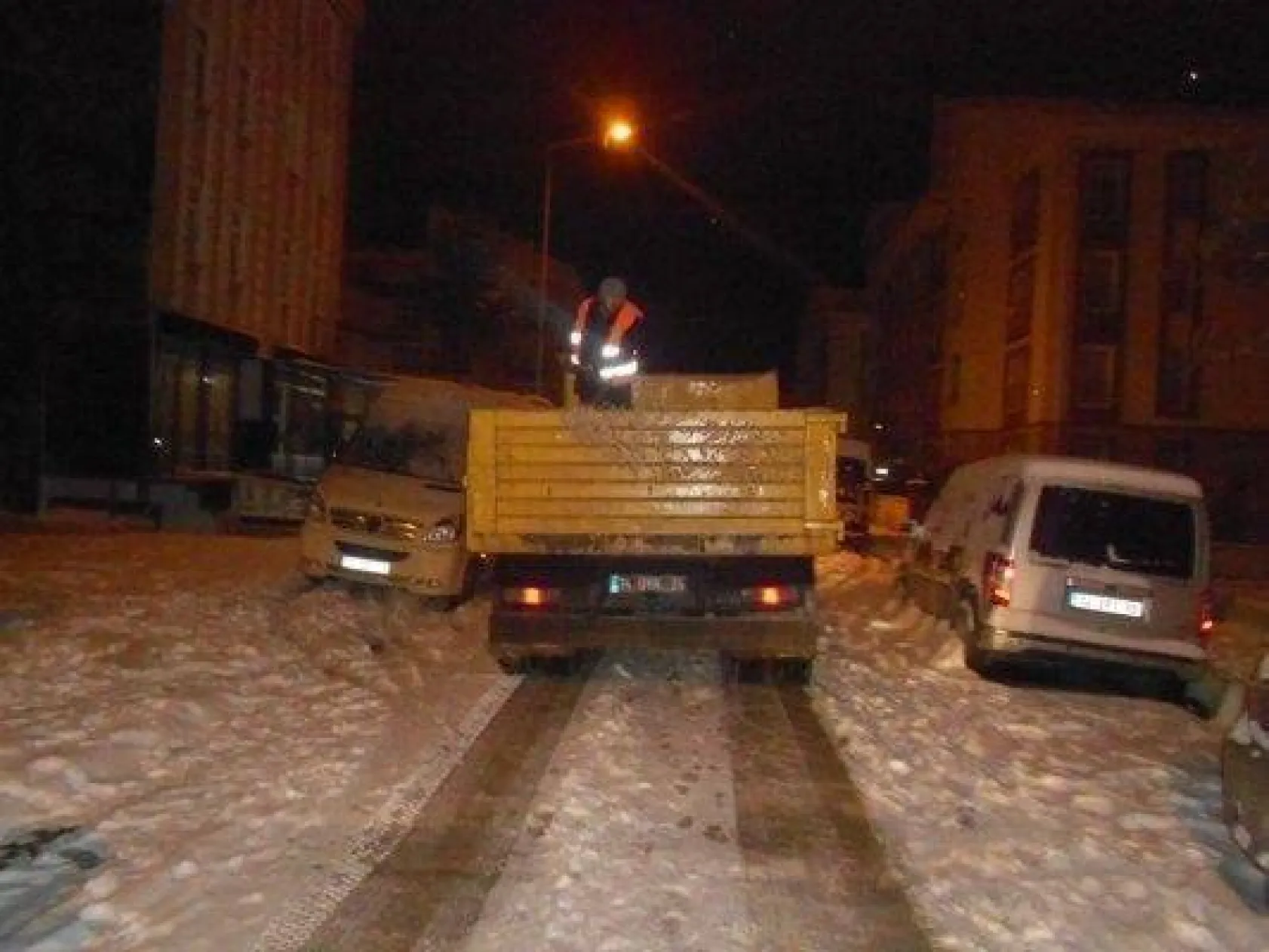 İlçede kar çalşımaları