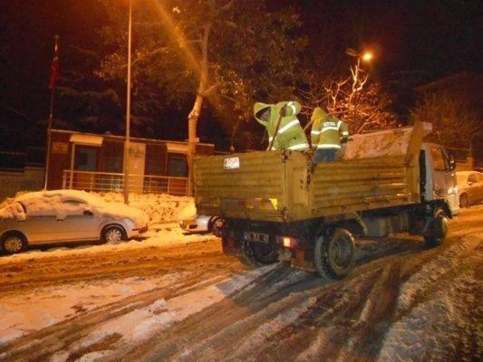 İlçede kar çalşımaları
