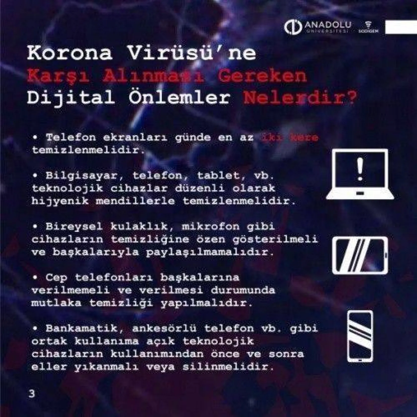 Telefonunuzda 'korona' taşımayın