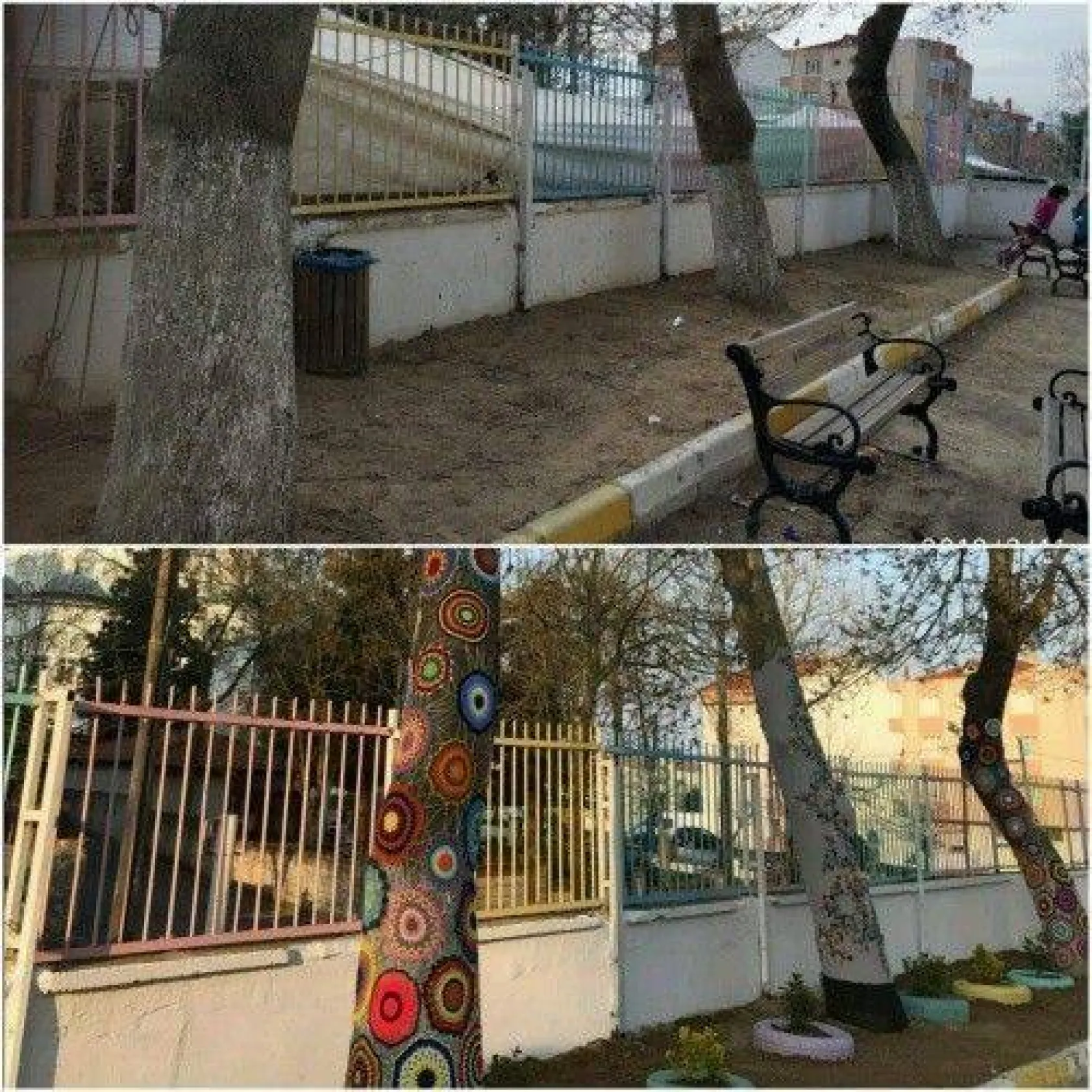 El işleriyle ağaçları giydirdiler