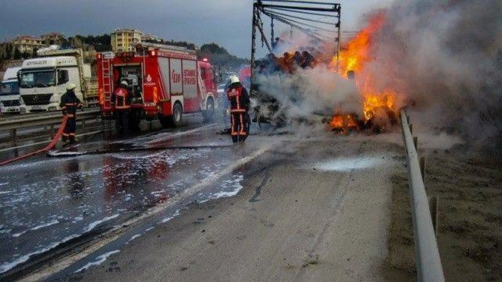 TEM'de tır yangını