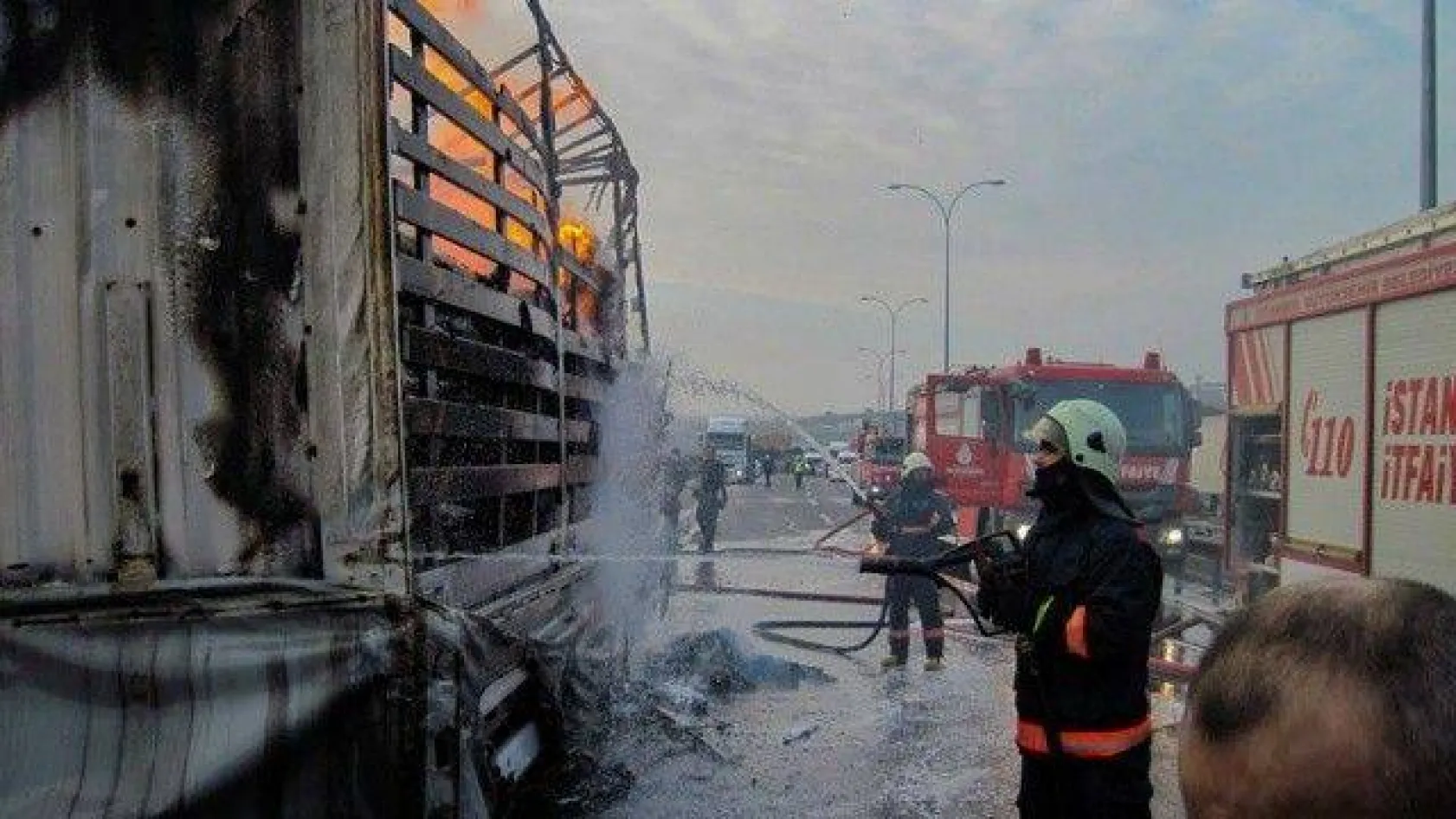 TEM'de tır yangını