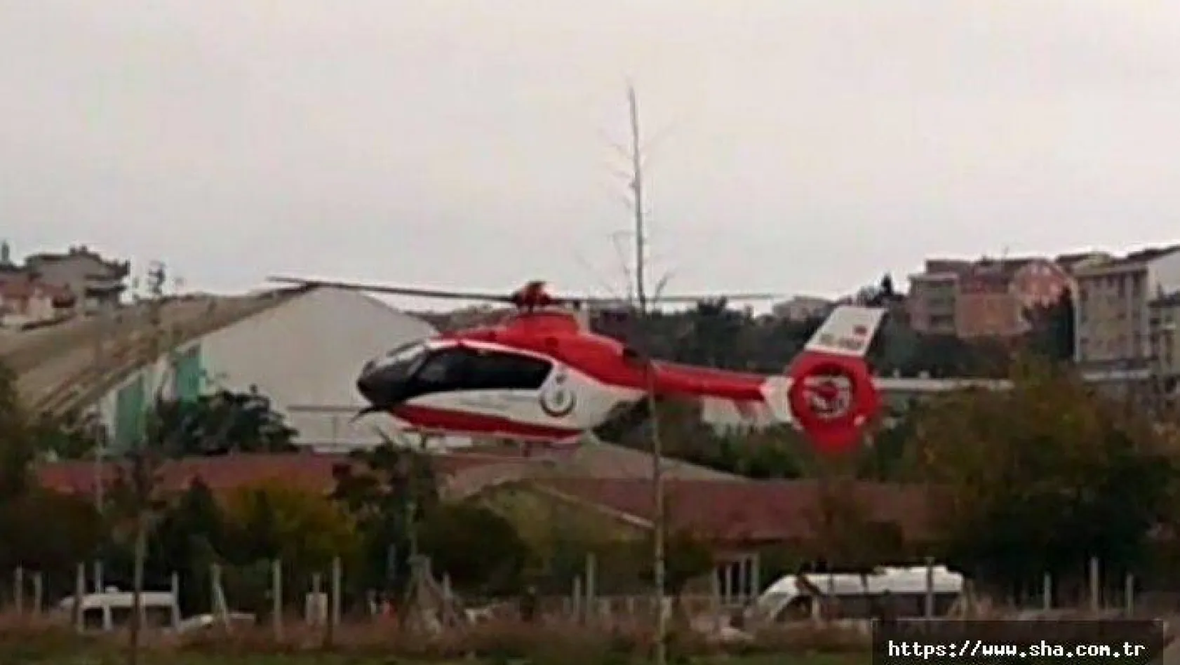 Kazada ağır yaralandı Helikopterle nakledildi