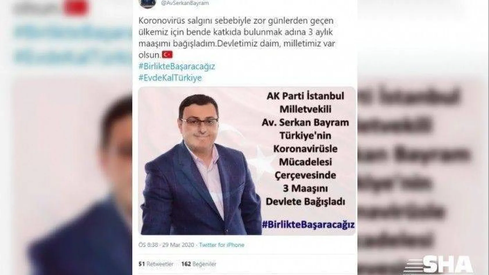 AK Parti İstanbul Milletvekili'nden korona virüsle mücadeleye anlamlı destek