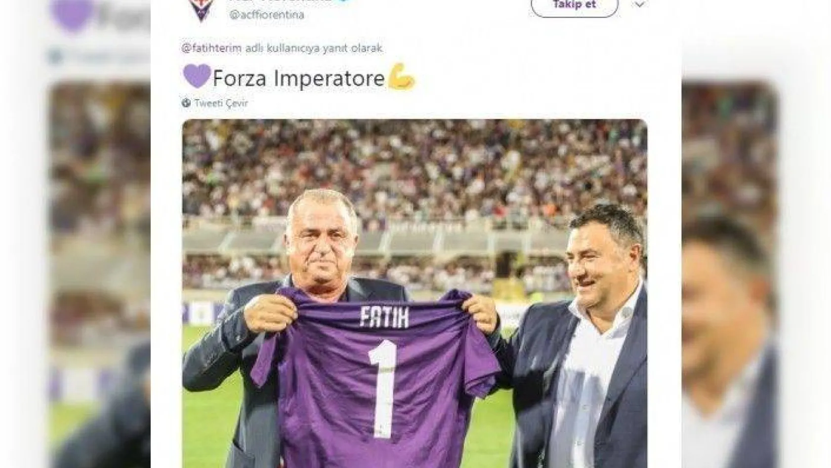 Fiorentina'dan Fatih Terim'e destek mesajı