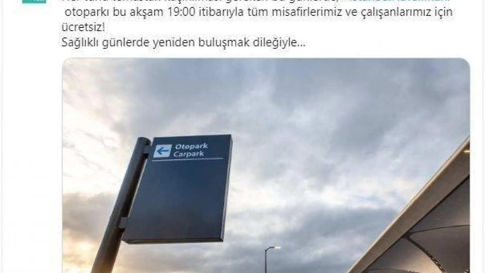 İstanbul Havalimanı'nda otopark ücretsiz oldu