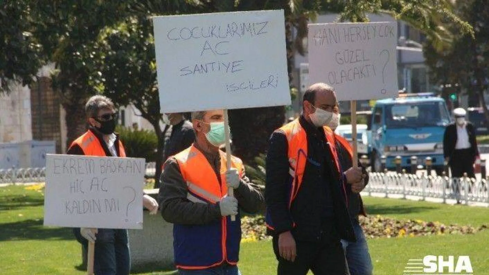 İBB'nin taşeron firmasında çalışan işçilerden Saraçhane'de eylem