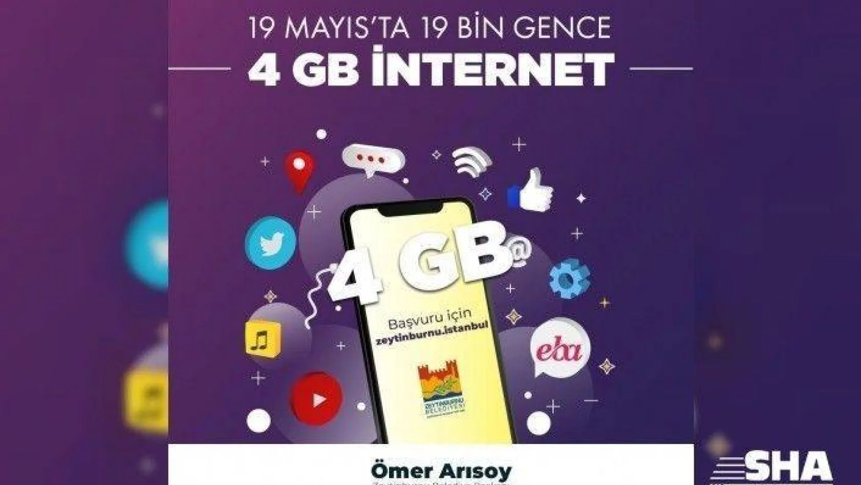 19 Mayıs'ta 19 bin gence ücretsiz internet