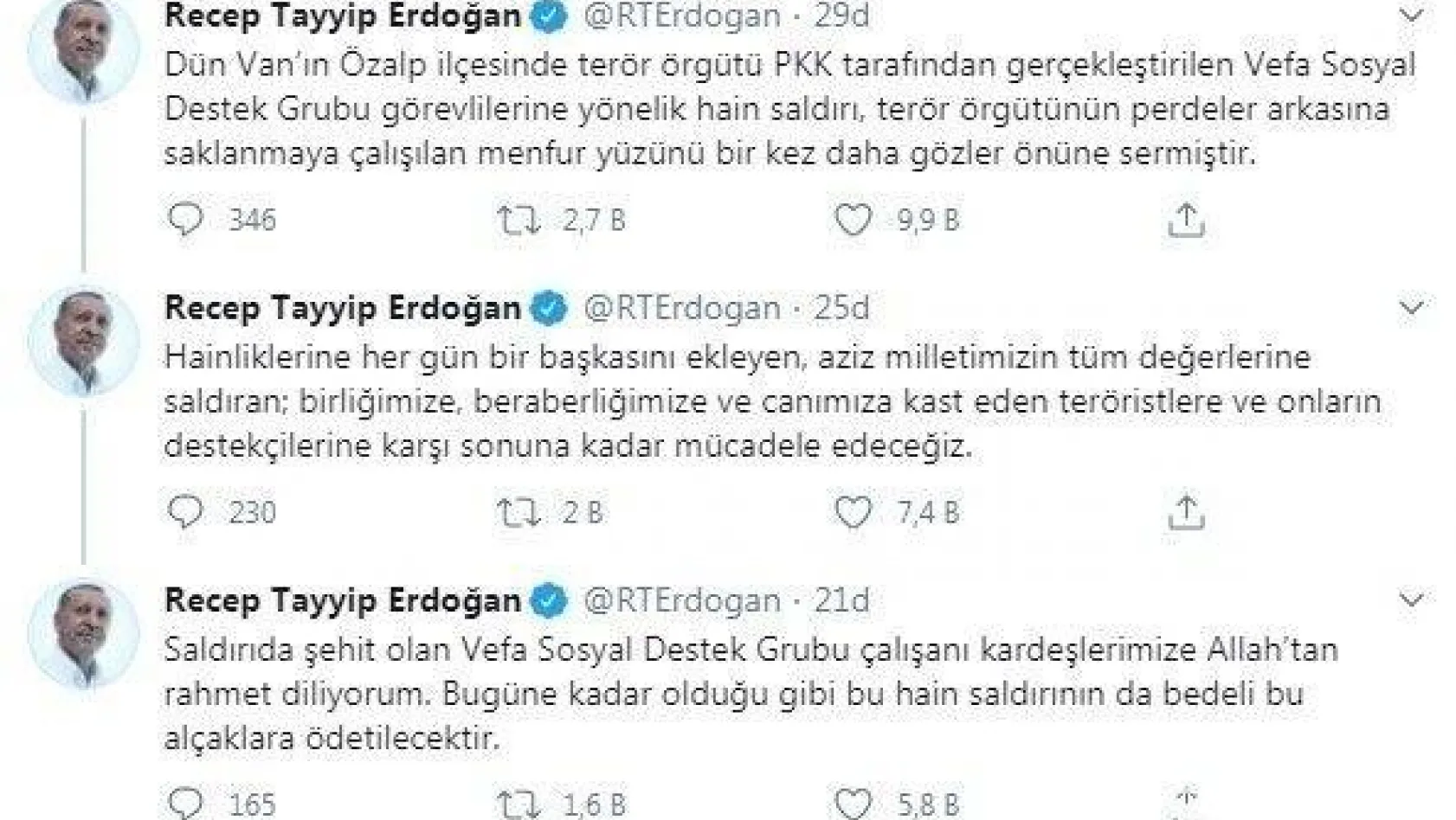 Cumhurbaşkanı Erdoğan:&quotHain saldırının bedeli bu alçaklara ödetilecektir"