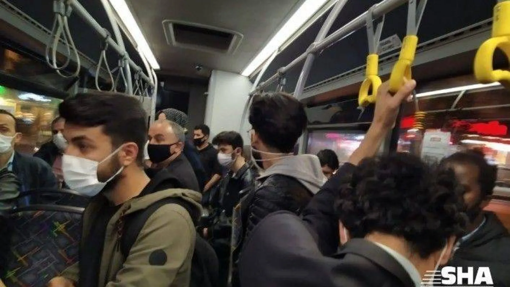 (Özel) Halk otobüsünde kalabalık tartışması