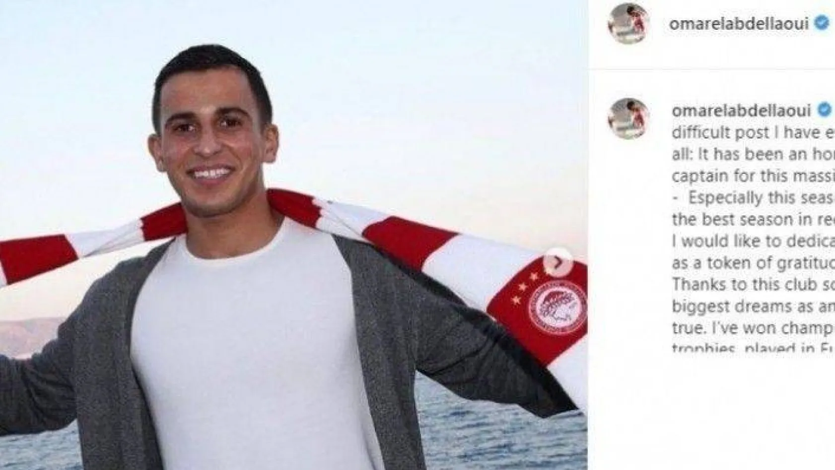 Omar Elabdellaoui, Olympiakos'tan ayrıldığını açıkladı