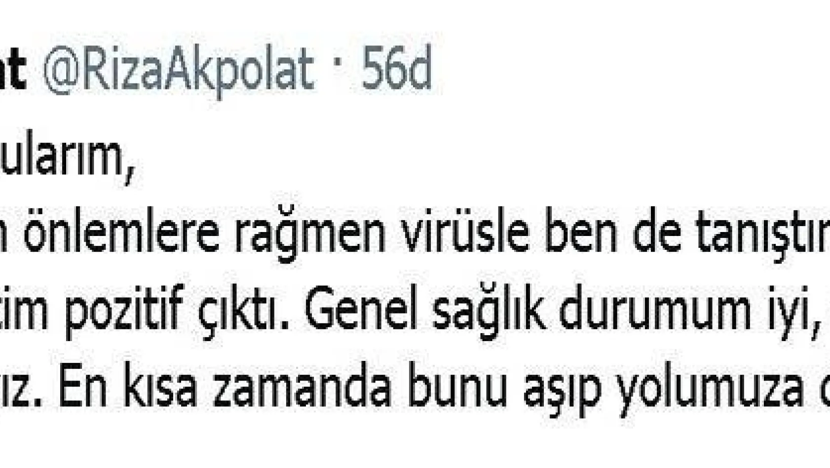 Beşiktaş Belediye Başkanı Rıza Akpolat, korona virüse yakalandı