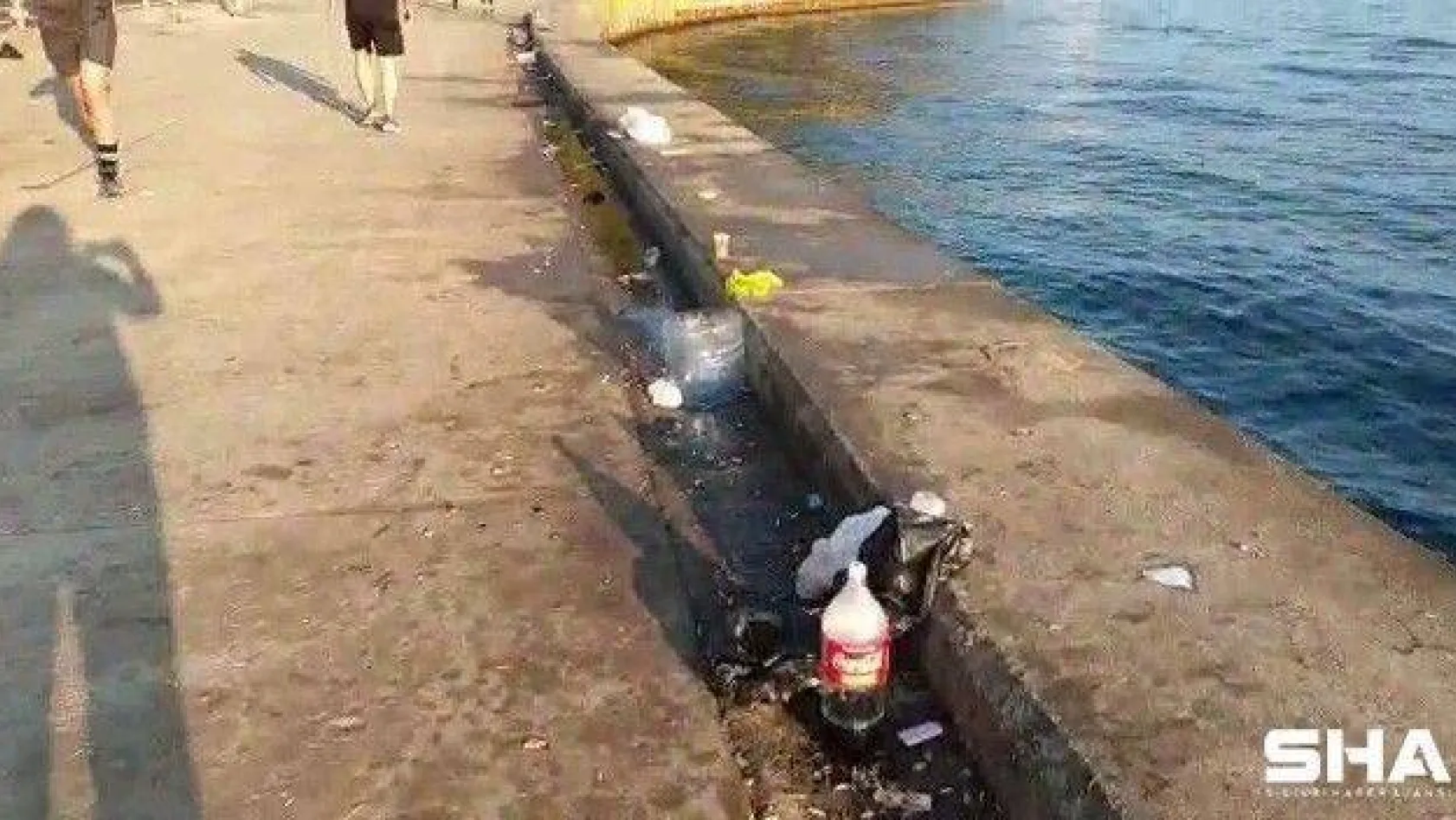 Olta balıkçılarının bıraktığı idrar şişeleri pes dedirtti