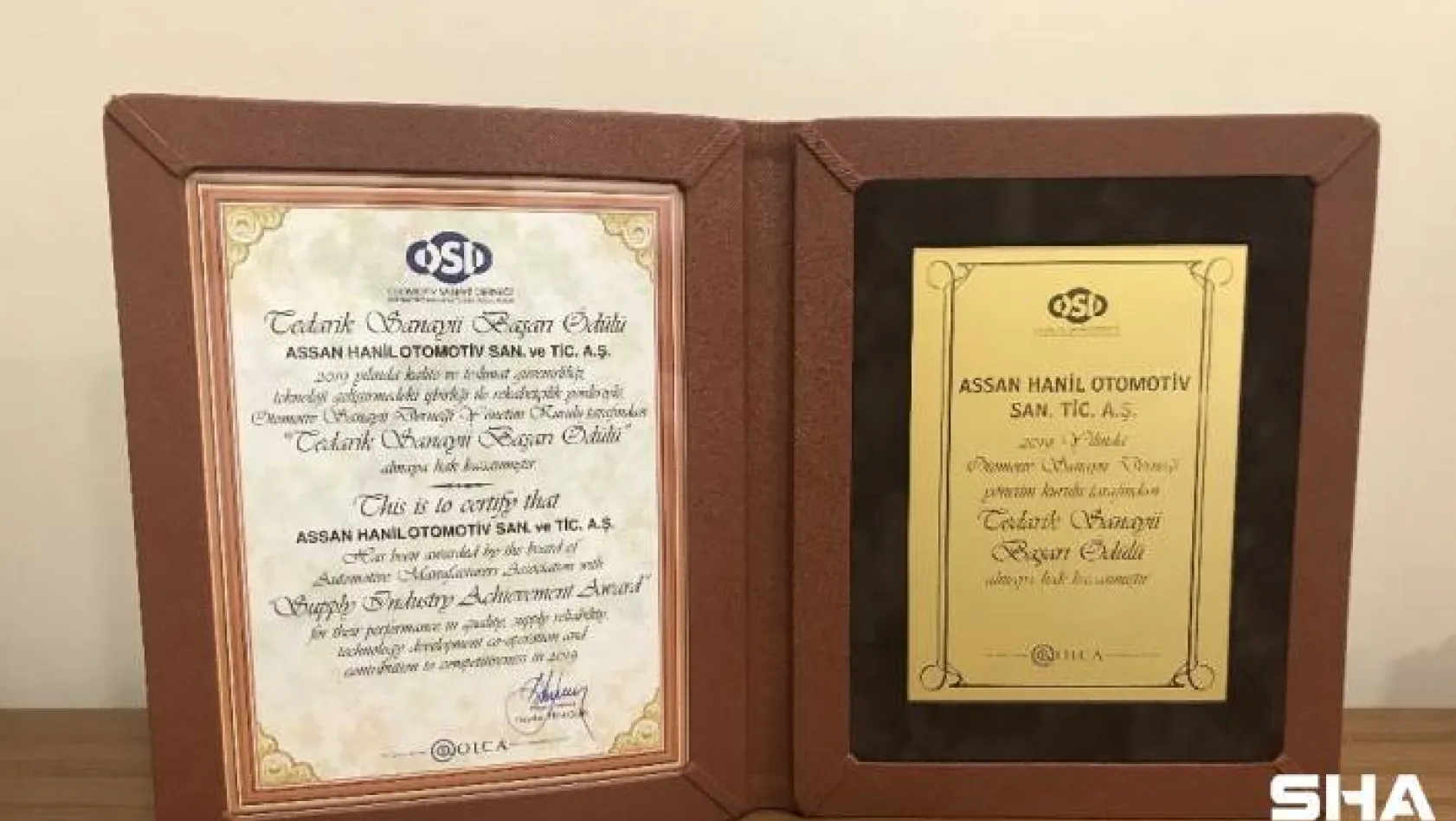 Assan Hanil, 'OSD Tedarik Sanayi Başarı Ödülü'nü aldı