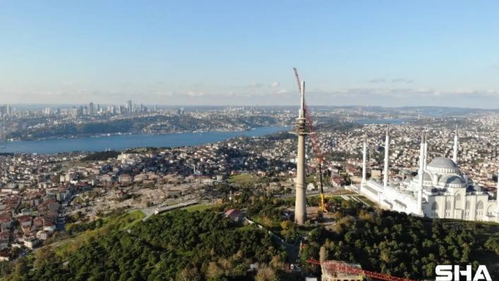 Çamlıca'daki TRT verici kulesinin sökümünde sona yaklaşıldı