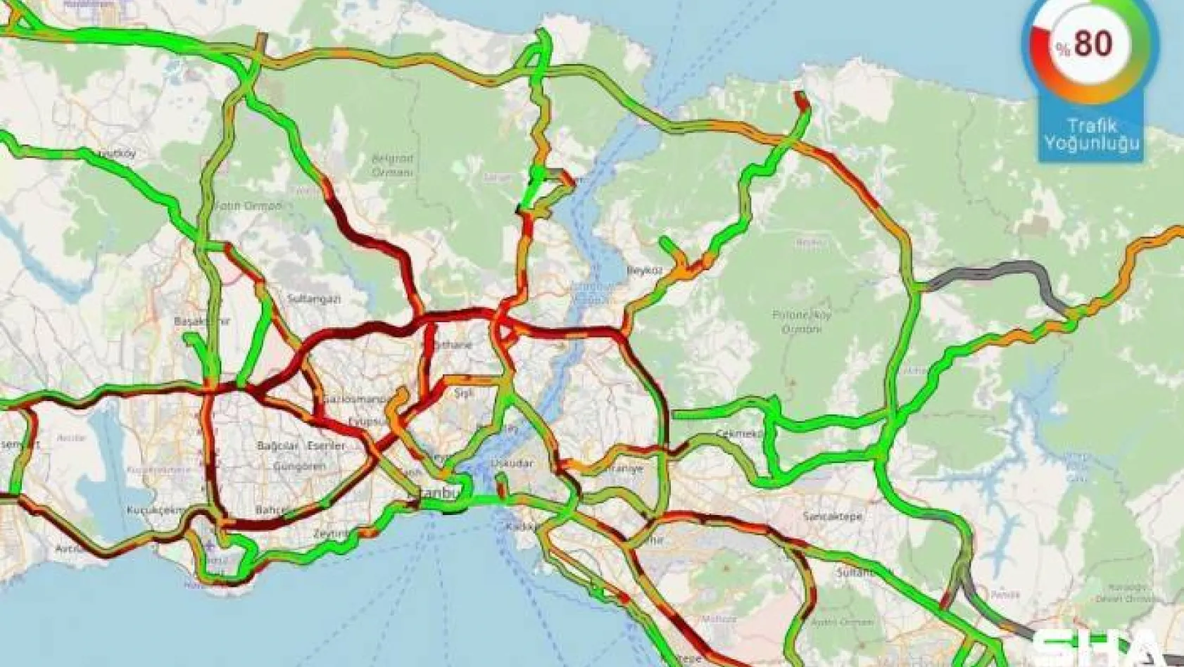 İstanbul'da kar trafiği, yoğunluk yüzde 80'e ulaştı