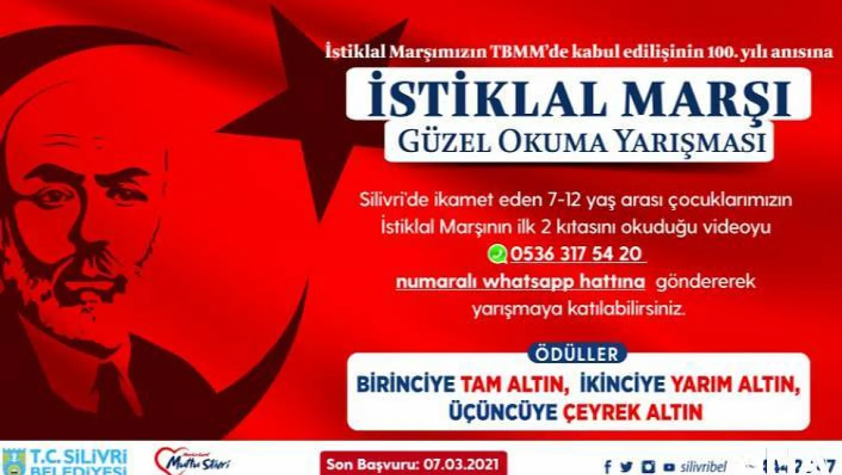 Belediye İstiklal Marşı Okuma Yarışması Düzenliyor