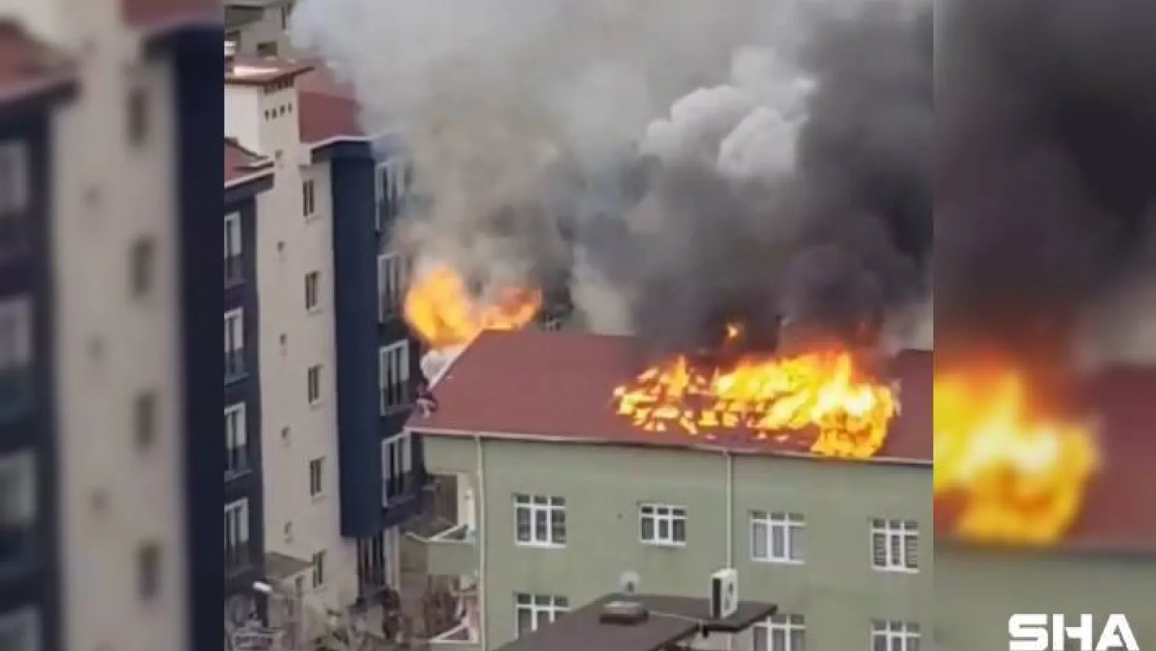 Yangında mahsur kalan vatandaşı vinç sahibi komşusu kurtardı