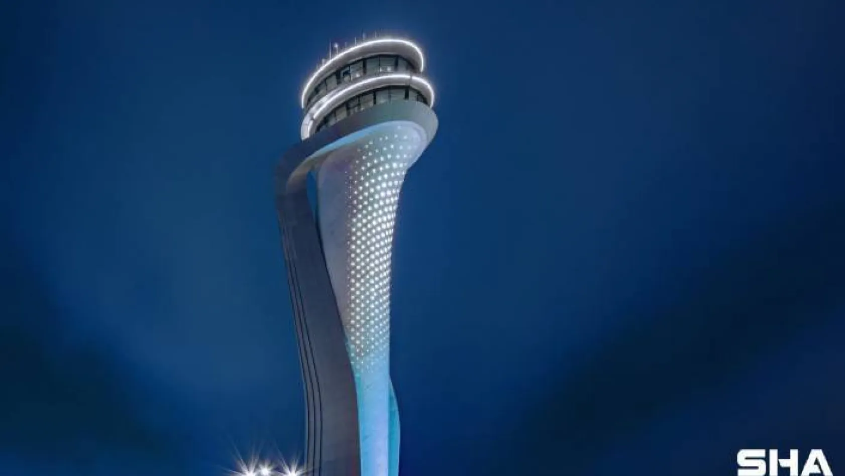 İstanbul Havalimanı'nın ödüllü kulesinin ışıkları otizm farkındalığı için maviye döndü