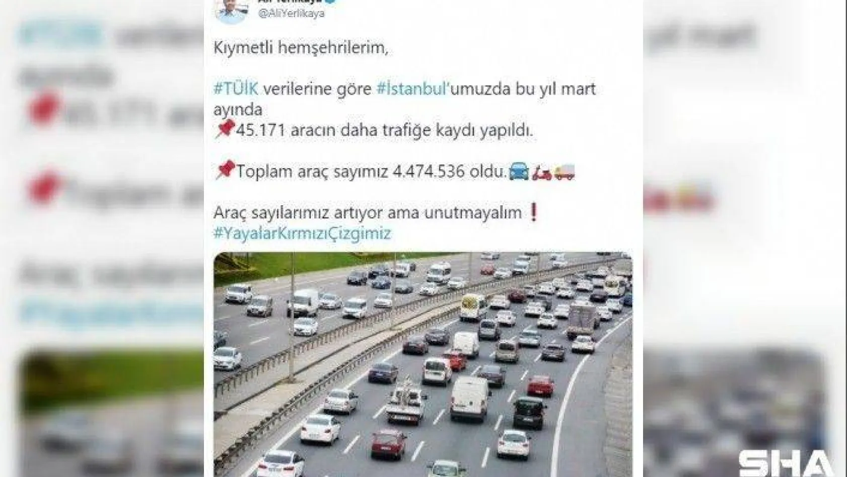 İstanbul'da Mart ayında trafikteki araç sayısı 4 milyon 474 bin 536 çıktı