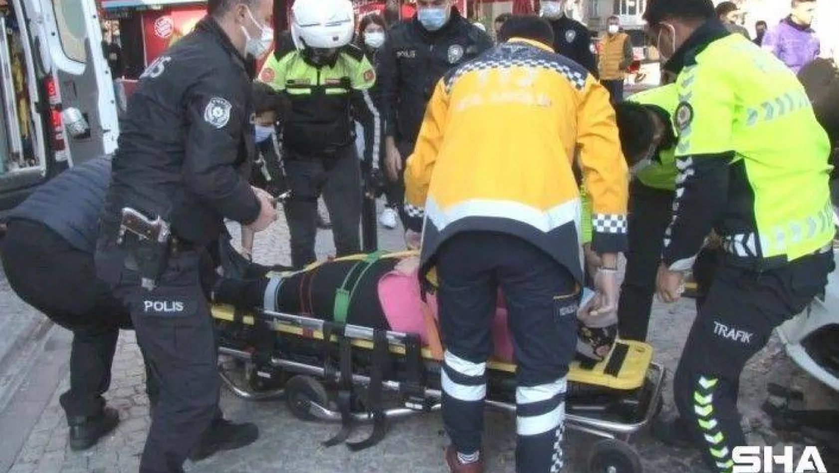 (Özel) Ortaköy'de turist kadının dehşeti yaşadığı kaza kamerada