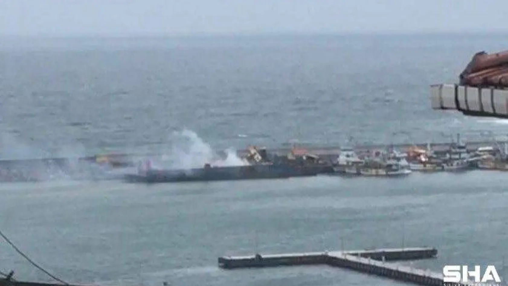 Şile'de gemide yangın paniği