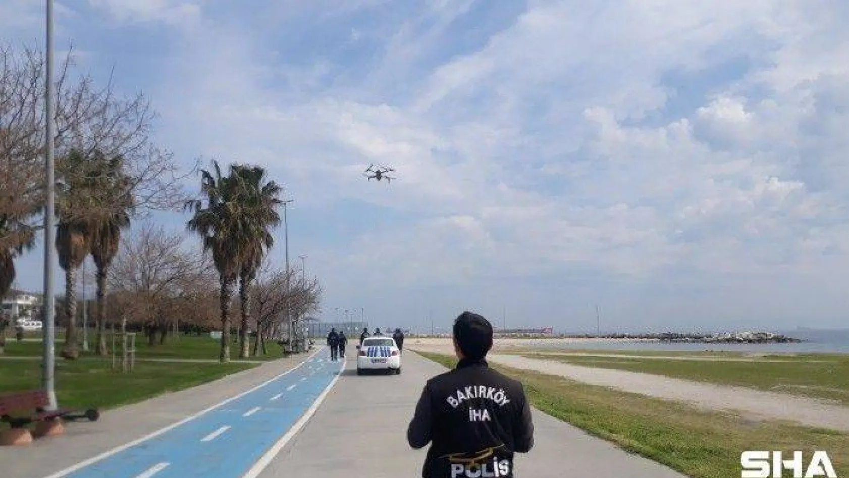 Yeşilköy sahilde drone destekli kısıtlama denetimi