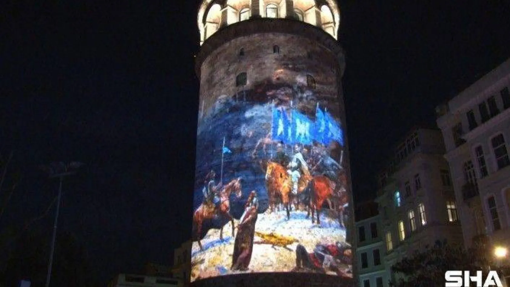 19 Mayıs Atatürk'ü Anma, Gençlik ve Spor Bayramı, Galata Kulesi'ne yansıtılan slayt ile kutlandı