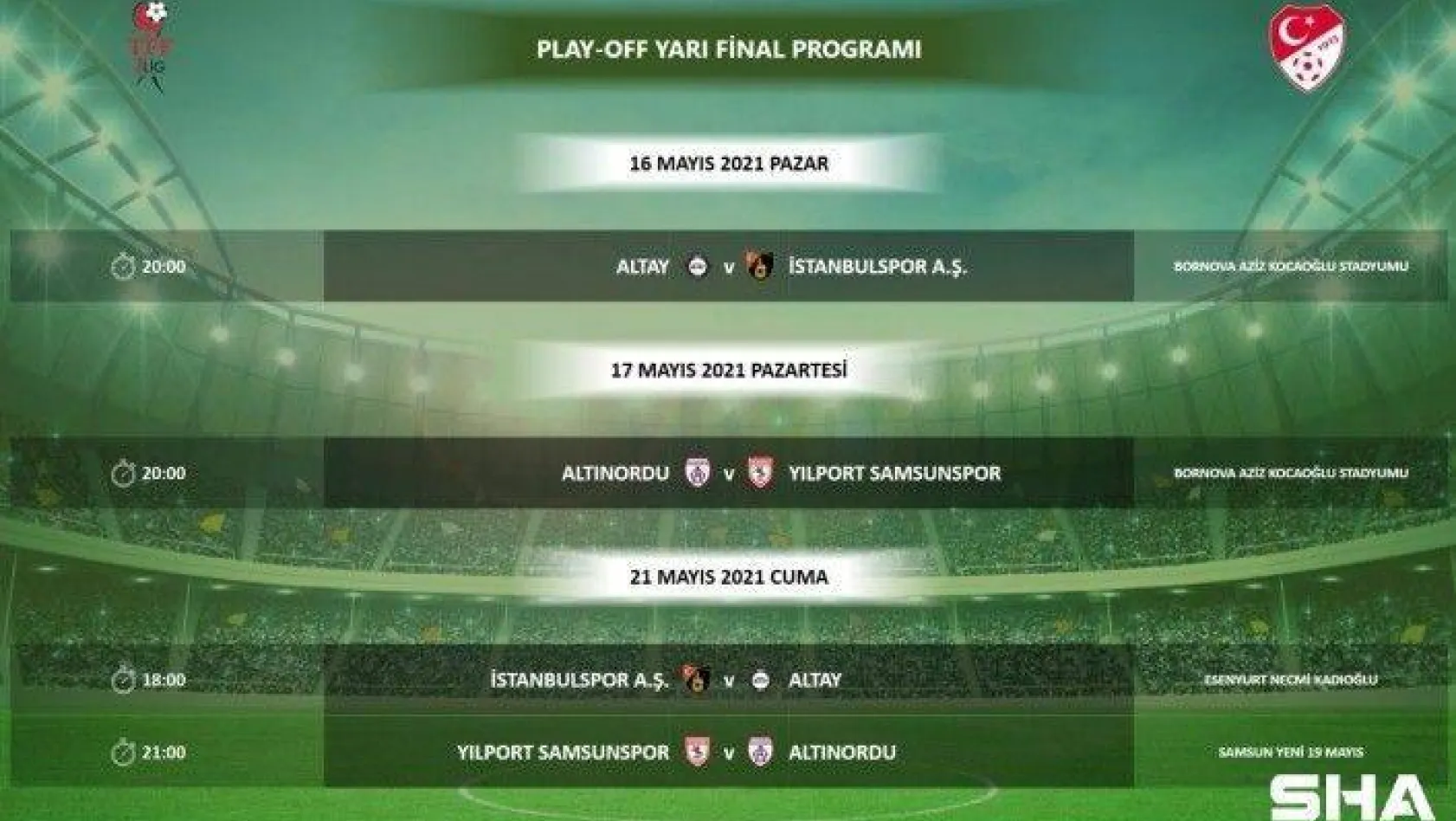 TFF 1. Lig play-off maçlarının programı belli oldu