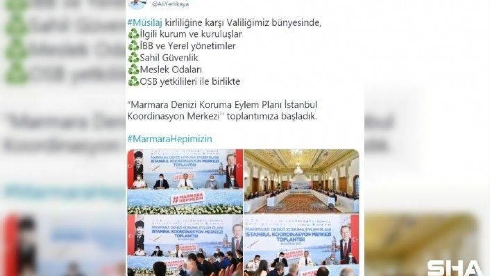 İstanbul Valisi Ali Yerlikaya: 'Marmara Denizi Koruma Eylem Planı İstanbul Koordinasyon Merkezi toplantımıza başladık'