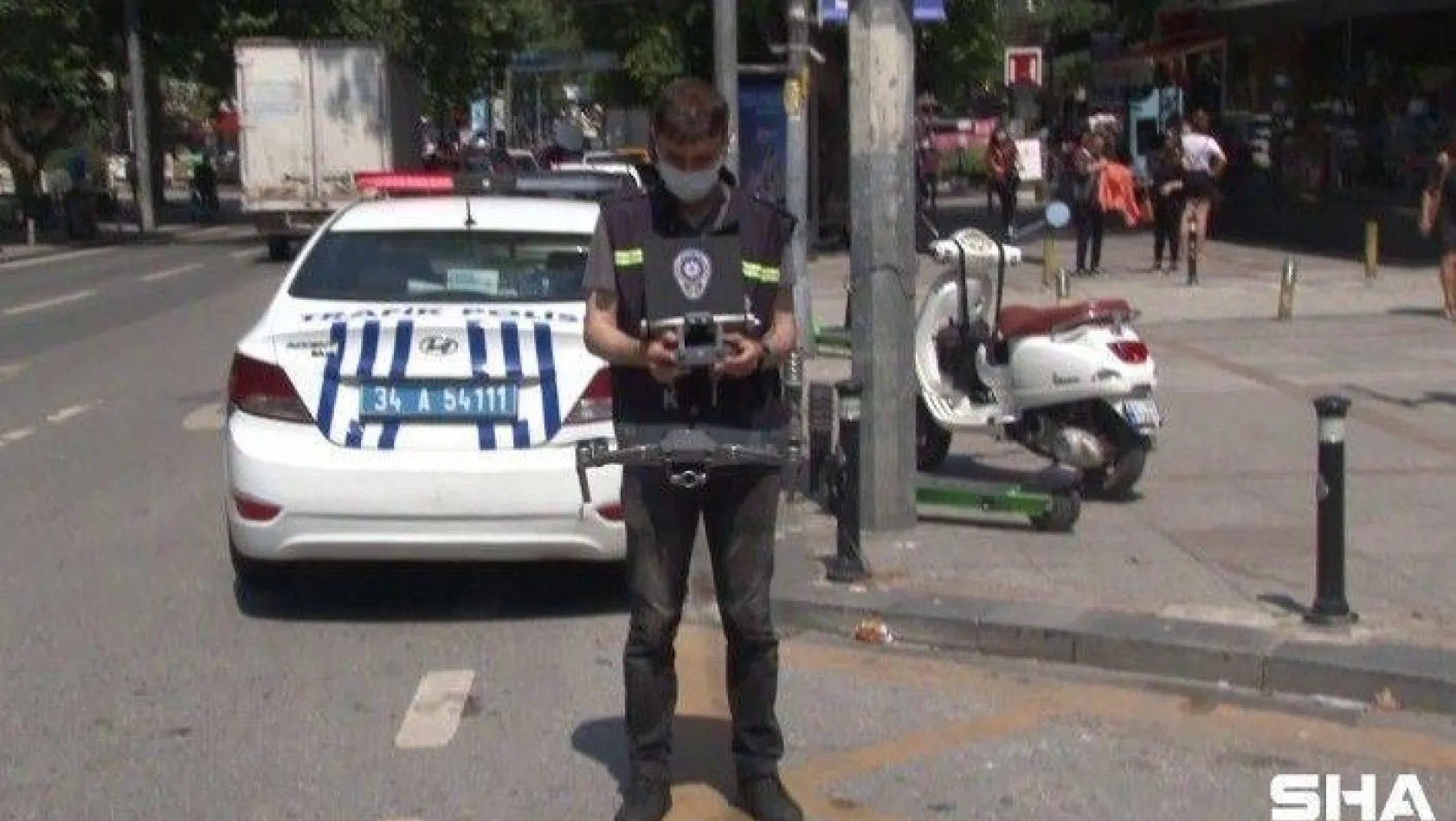 Kadıköy'de drone destekli trafik denetimi gerçekleştirildi