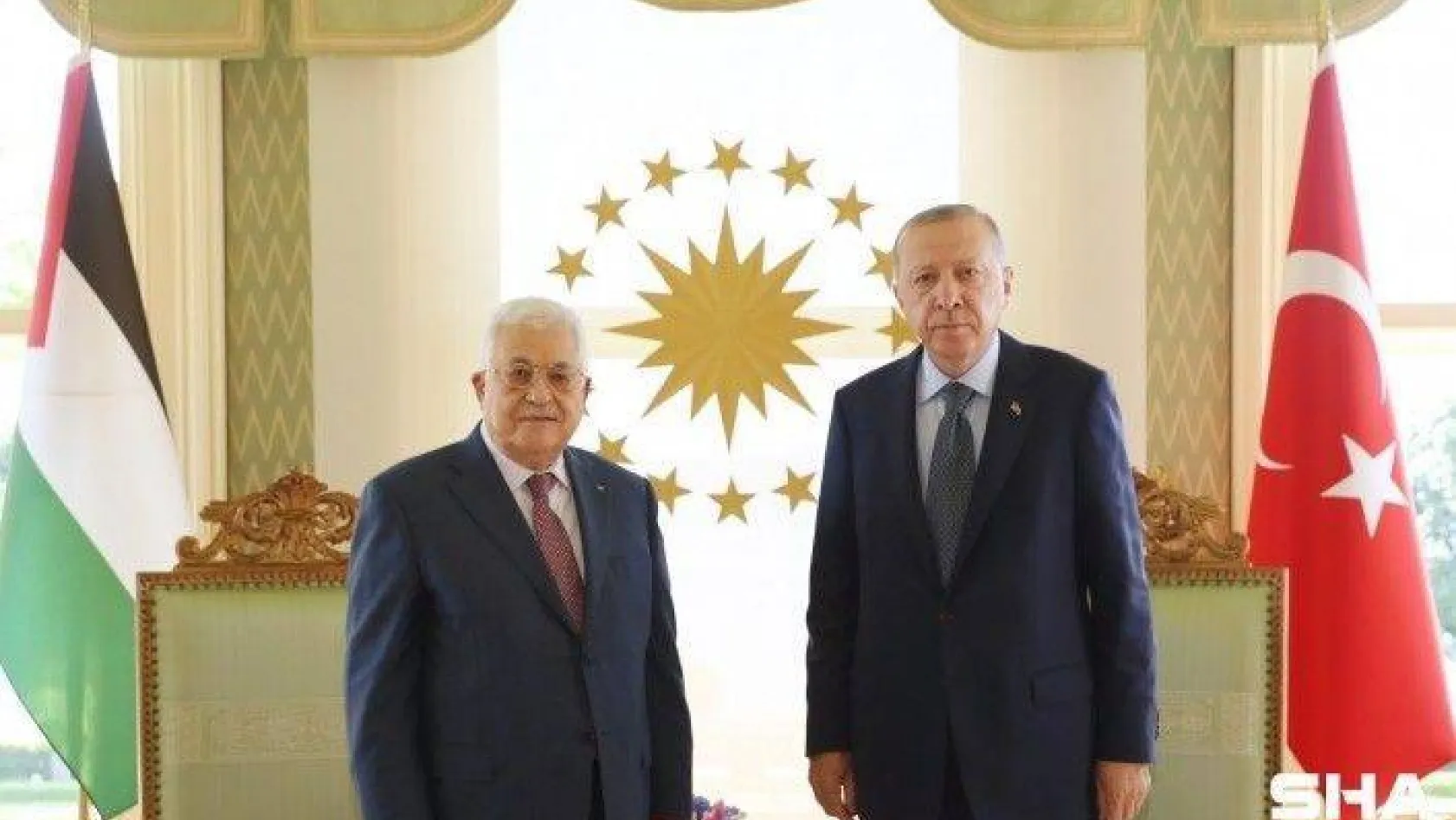 Cumhurbaşkanı Erdoğan, Filistin Devlet Başkanı Mahmud Abbas'la görüştü