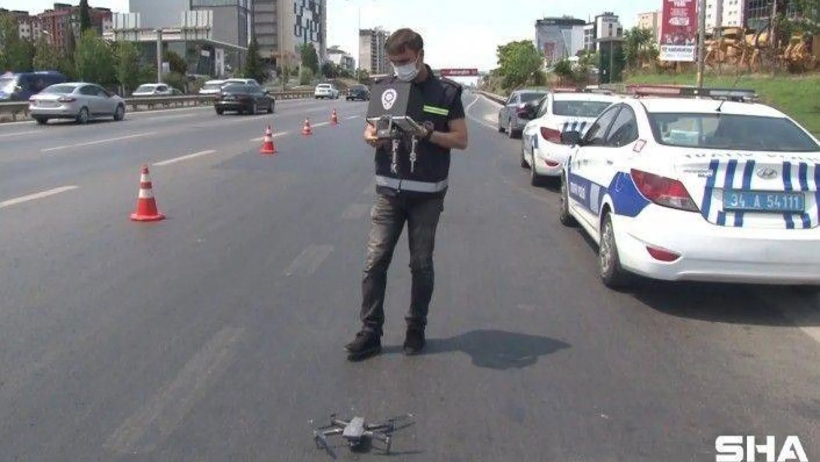 Maltepe'de drone destekli trafik denetimi