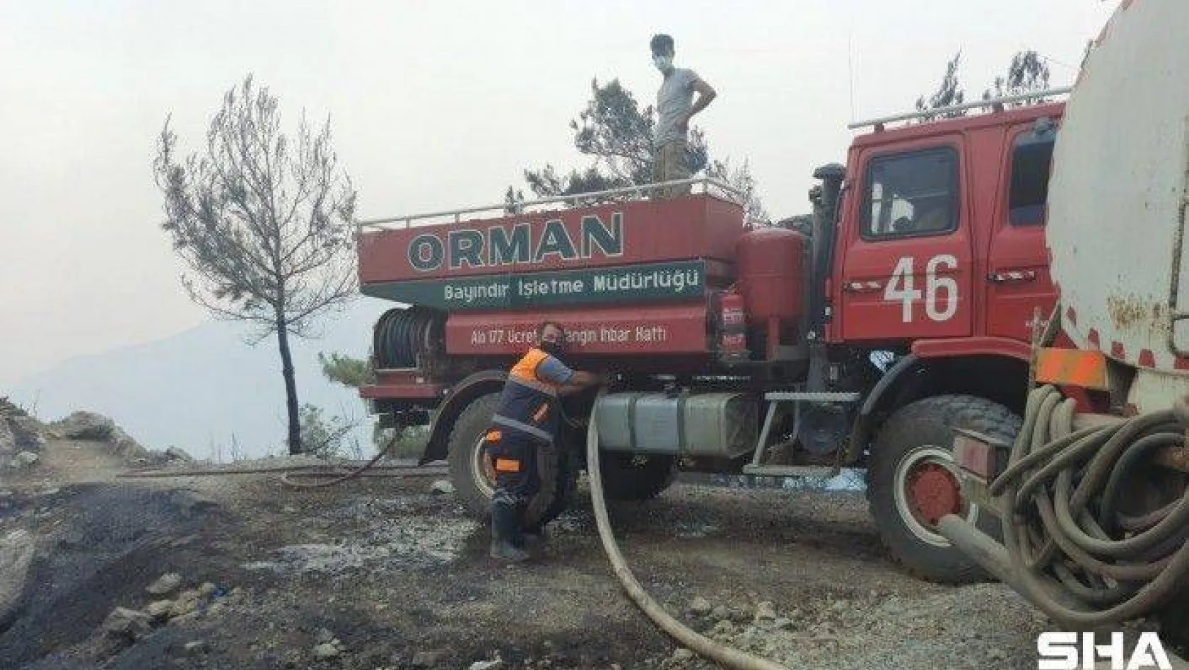 Yangın söndürme destek ekiplerimiz Marmaris'te