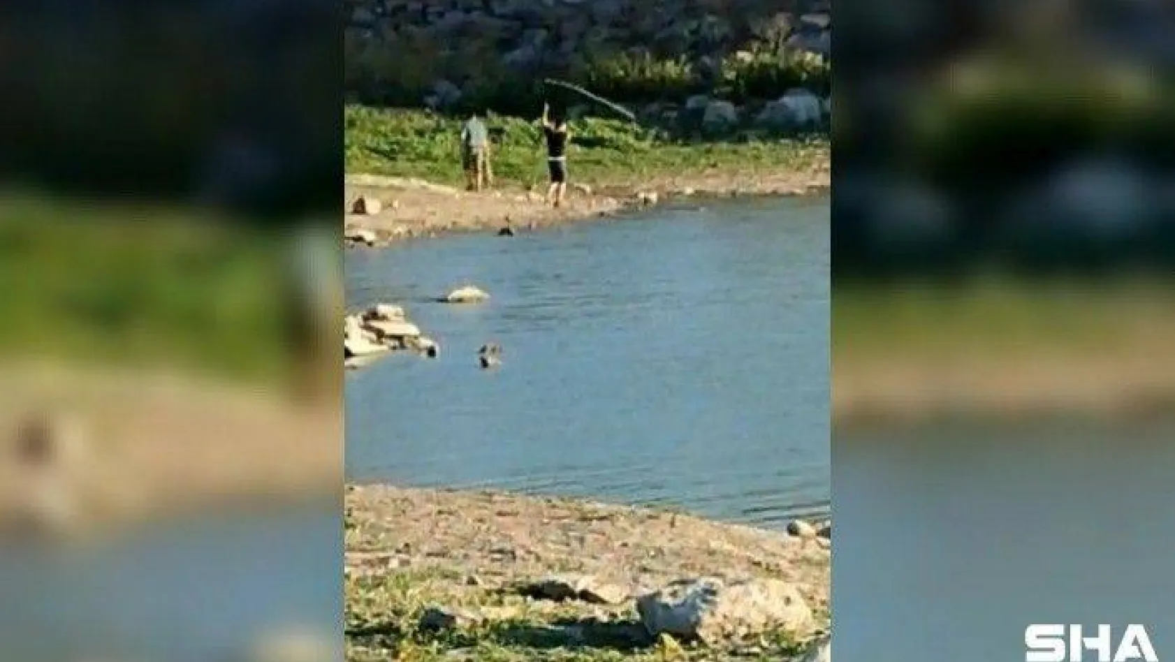 Yasağı dinlemediler, Sazlıbosna Barajı'nda ağ ile balık tuttular