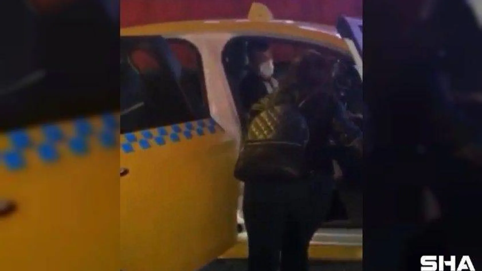 Ataşehir'de bir taksici çocuklu yolcuyu almadı, o anlar kameraya yansıdı