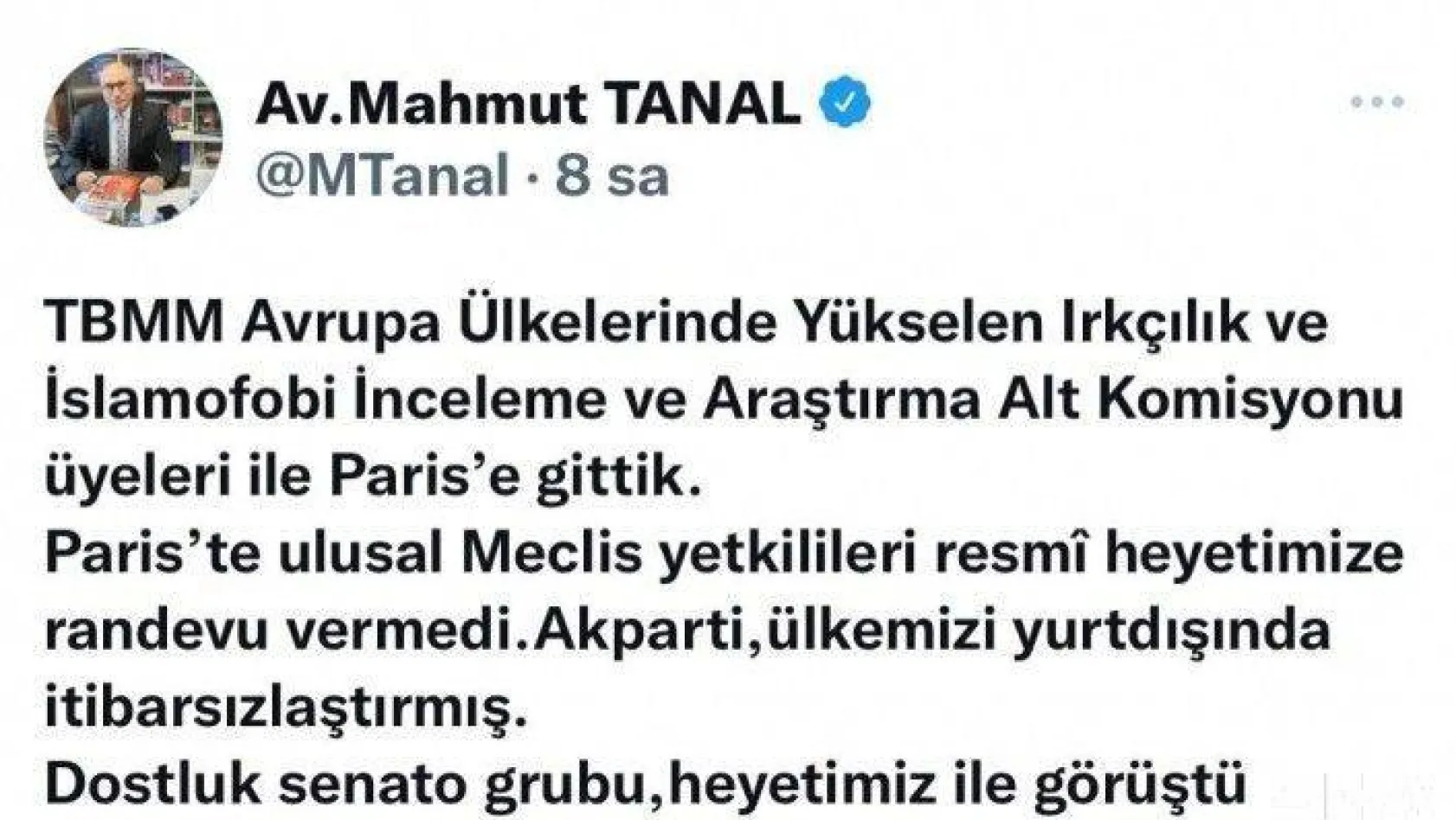 Çavuşoğlu'ndan CHP'li Tanal'a tepki: &quotSayın Tanal, Fransa programımızı bu tür doğru olmayan beyanlarla gölgelemeyelim"