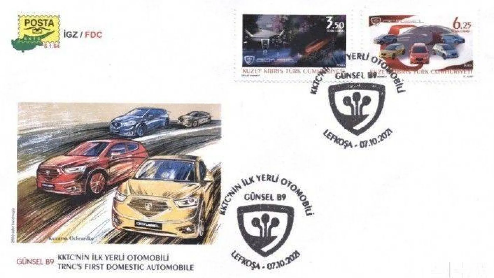 GÜNSEL'e özel tasarlanan posta pulları yerli otomobilden önce dünyayı dolaşacak