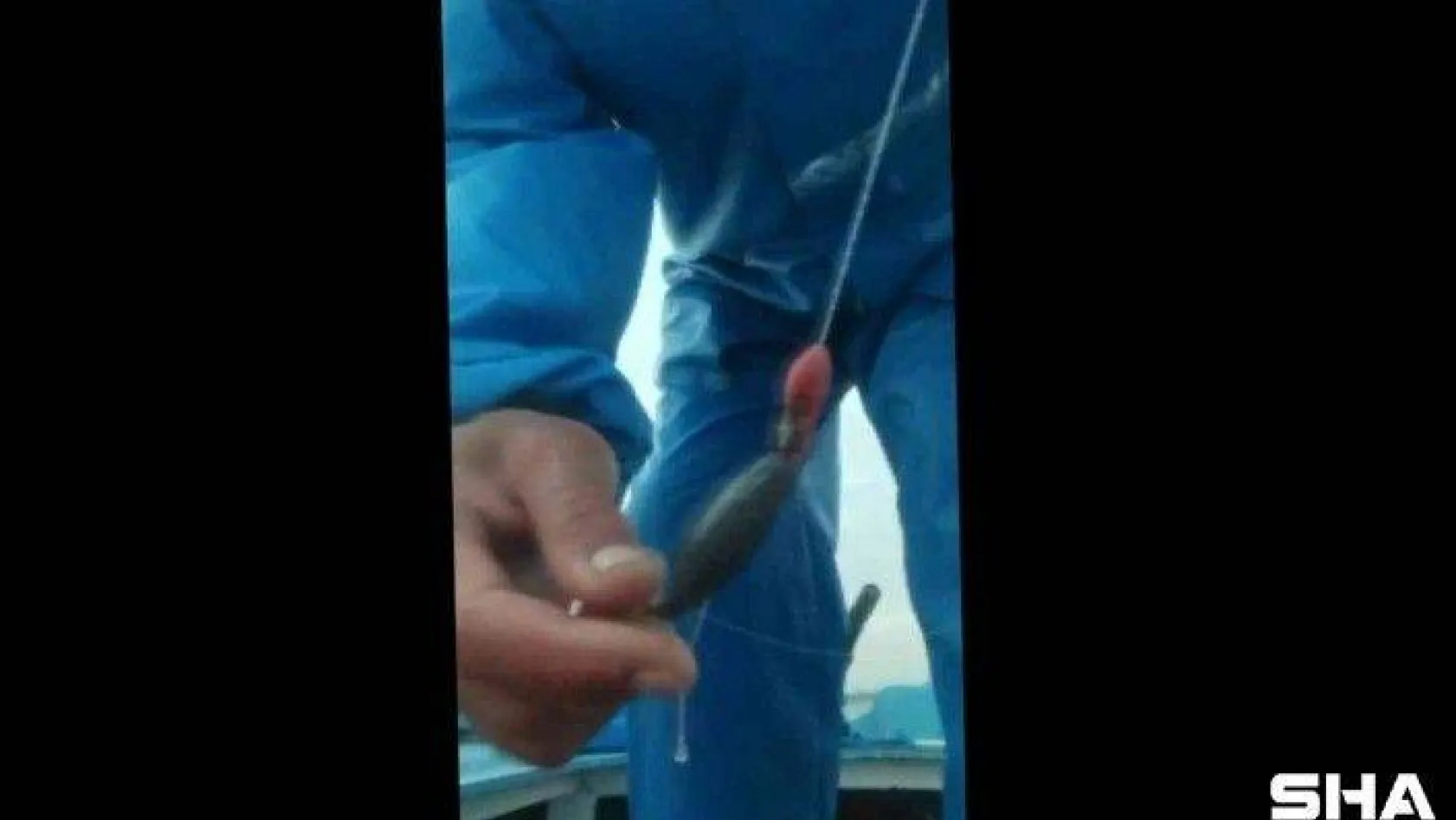 (Özel) Pendik'te balıkçıların oltasına takılan yapışkan madde tedirgin etti