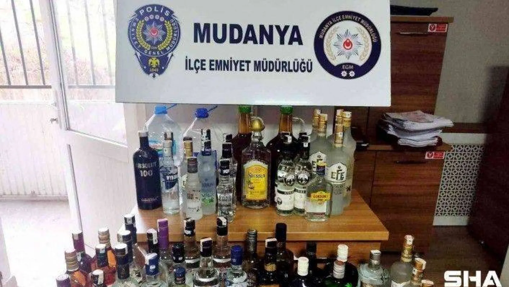 Mudanya'da 55 litre sahte içki ele geçirildi
