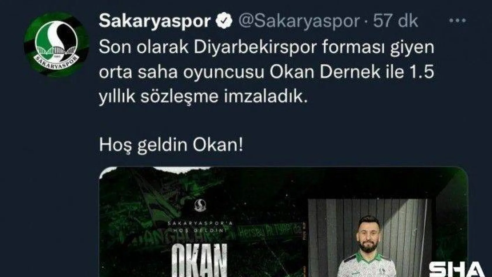 Sakaryaspor, Okan Dernek ile anlaştı