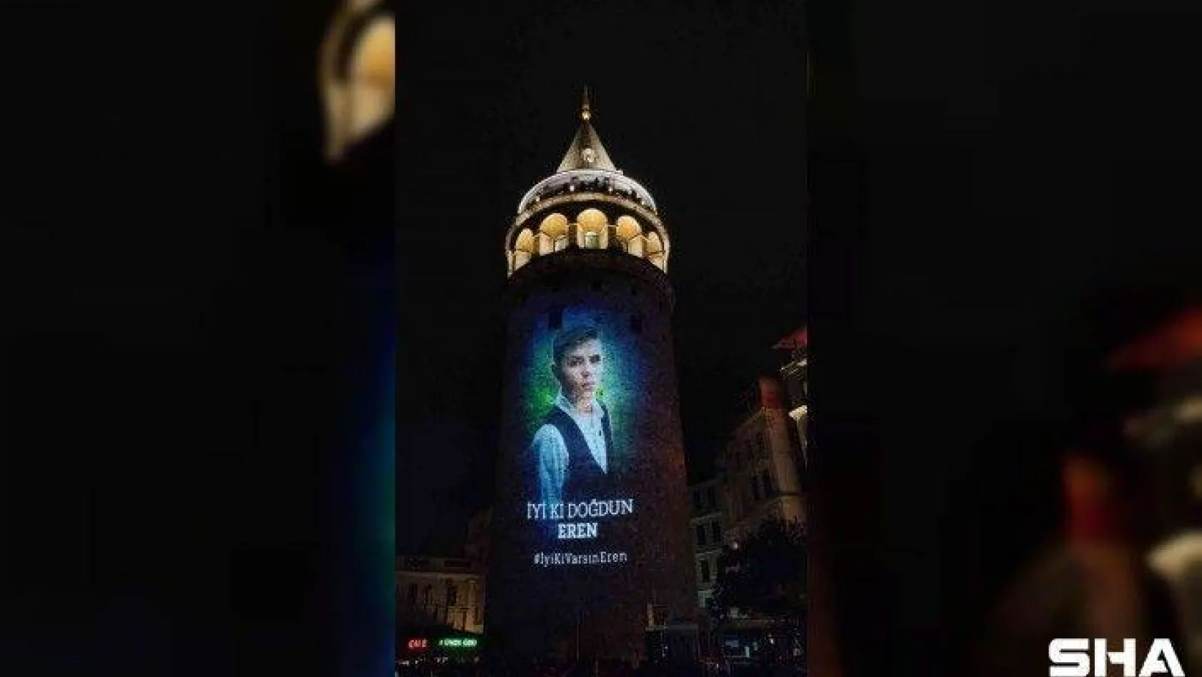 Şehit Eren Bülbül'ün doğum gününe özel hazırlanan video Galata Kulesi'ne yansıtıldı