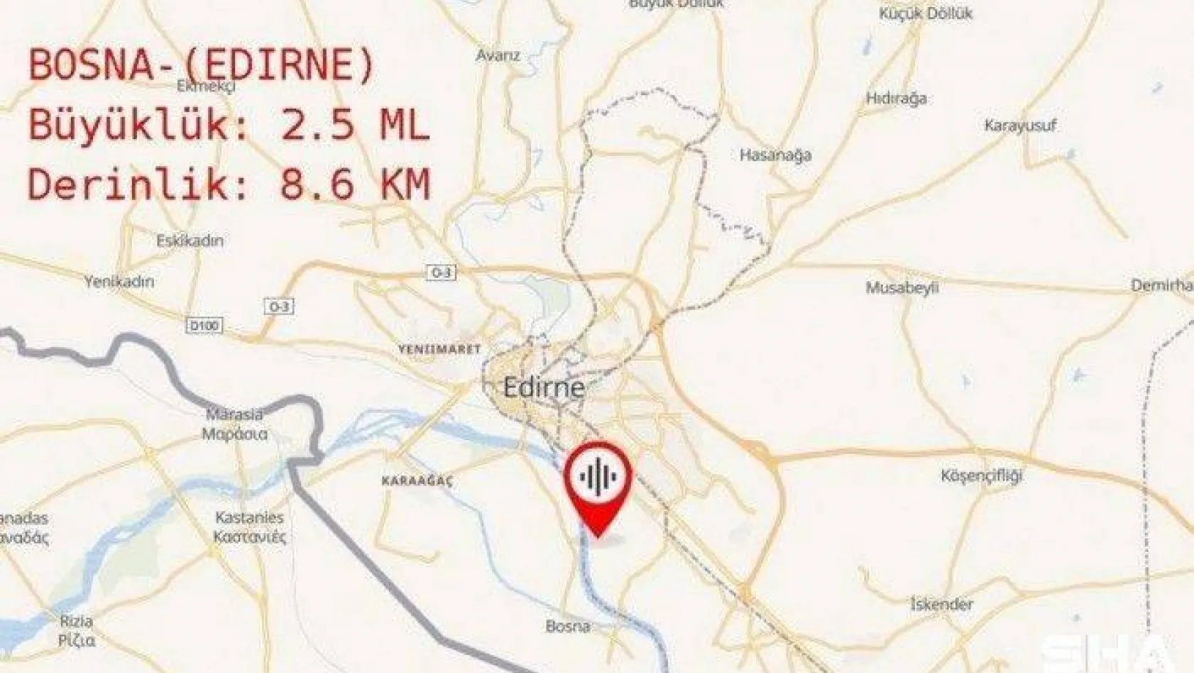 Edirne'de 2.5 büyüklüğünde deprem yaşandı