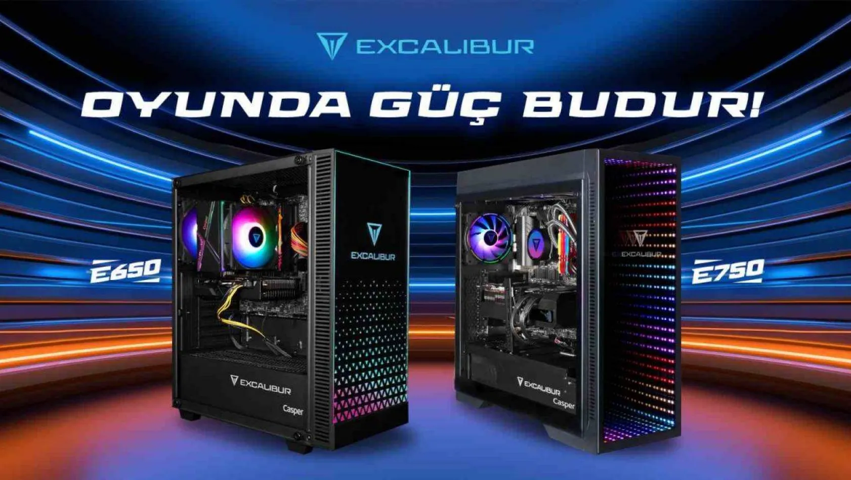Exalibur E650 ve E750 oyun bilgisayarları binlerce konfigürasyon seçeneği sunuyor