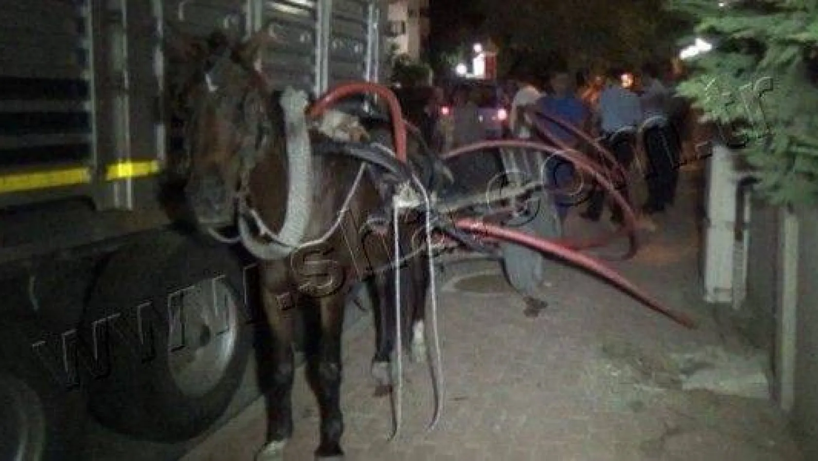 Kablo Hırsızları At Arabasını bırakarak kaçtı