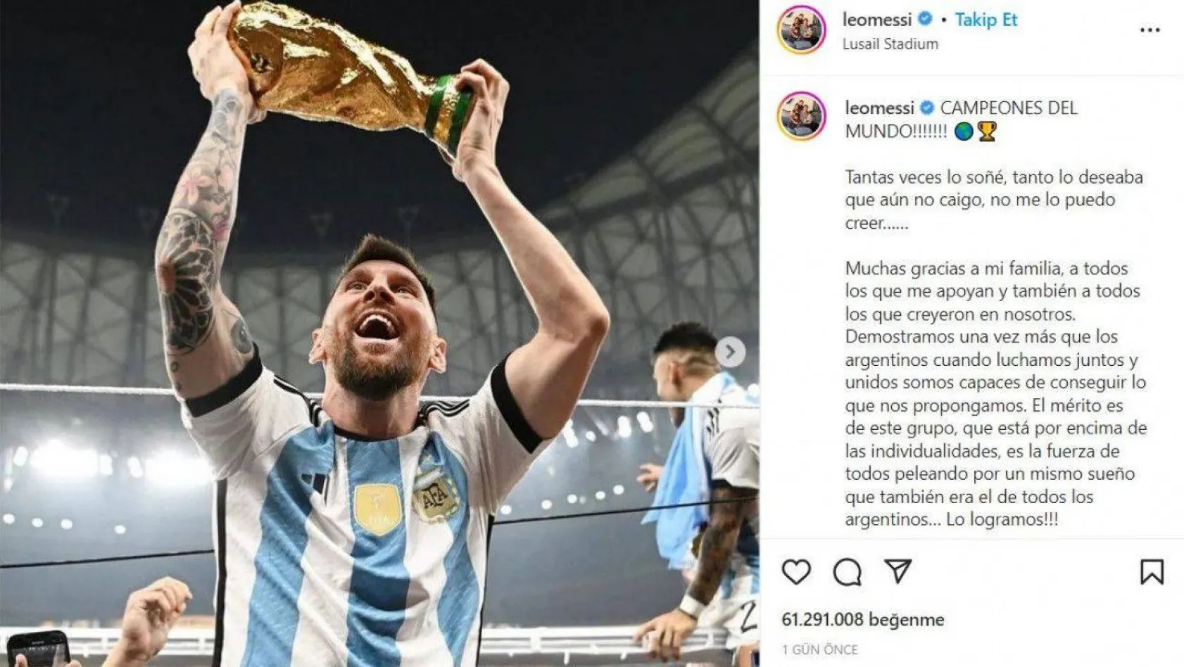 Messi'nin Dünya Kupası fotoğrafı rekor kırdı
